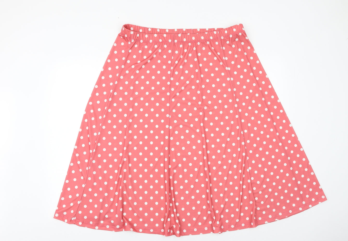 Damart Womens Pink Polka Dot Polyester Swing Skirt Size 18