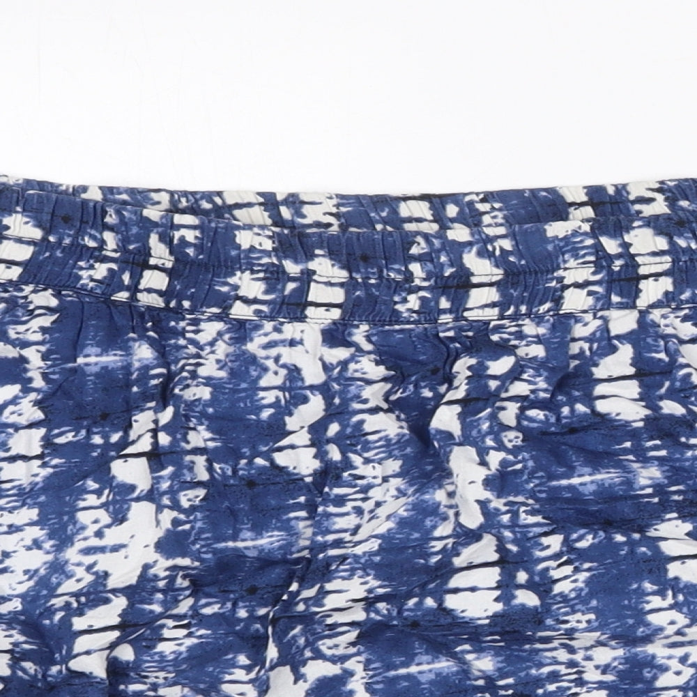 H&M Womens Blue Geometric Cotton Skater Skort Size 8