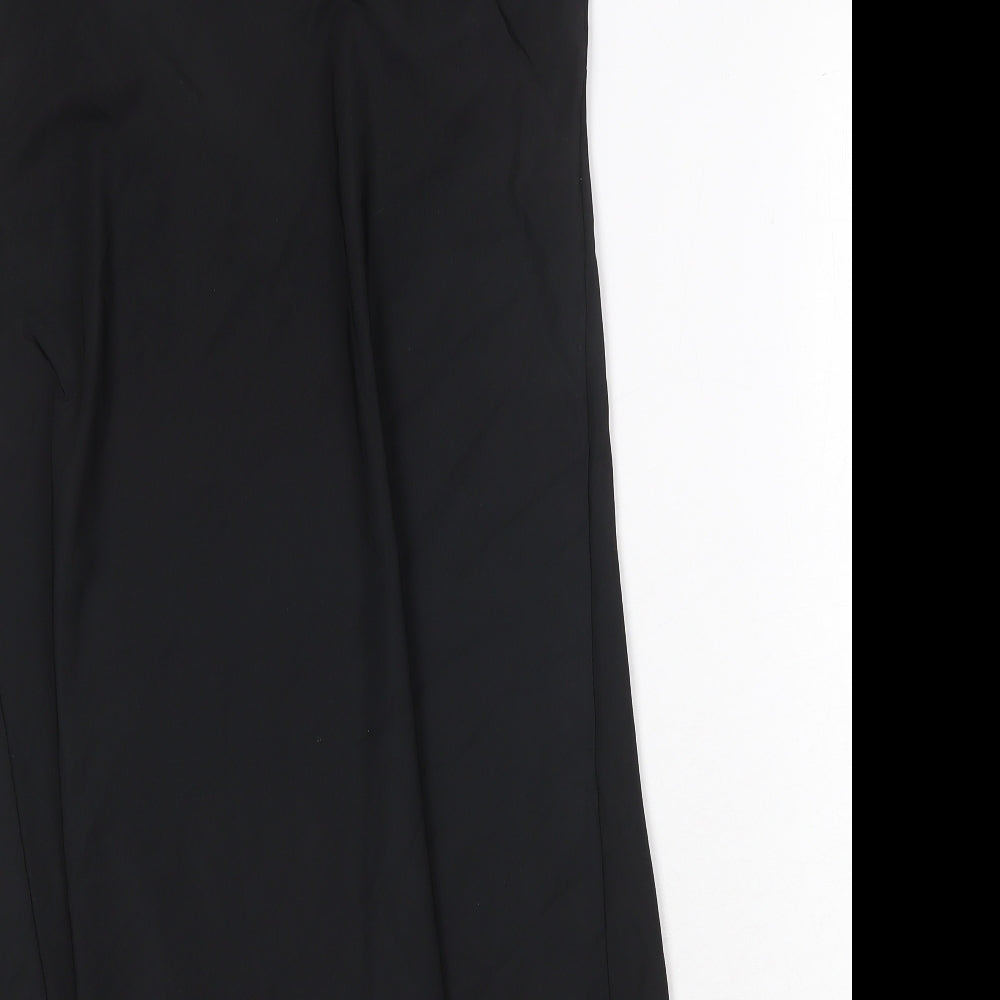 Camille Womens Black Polyester Slip Dress Size 12 V-Neck Pullover - Lace Trim