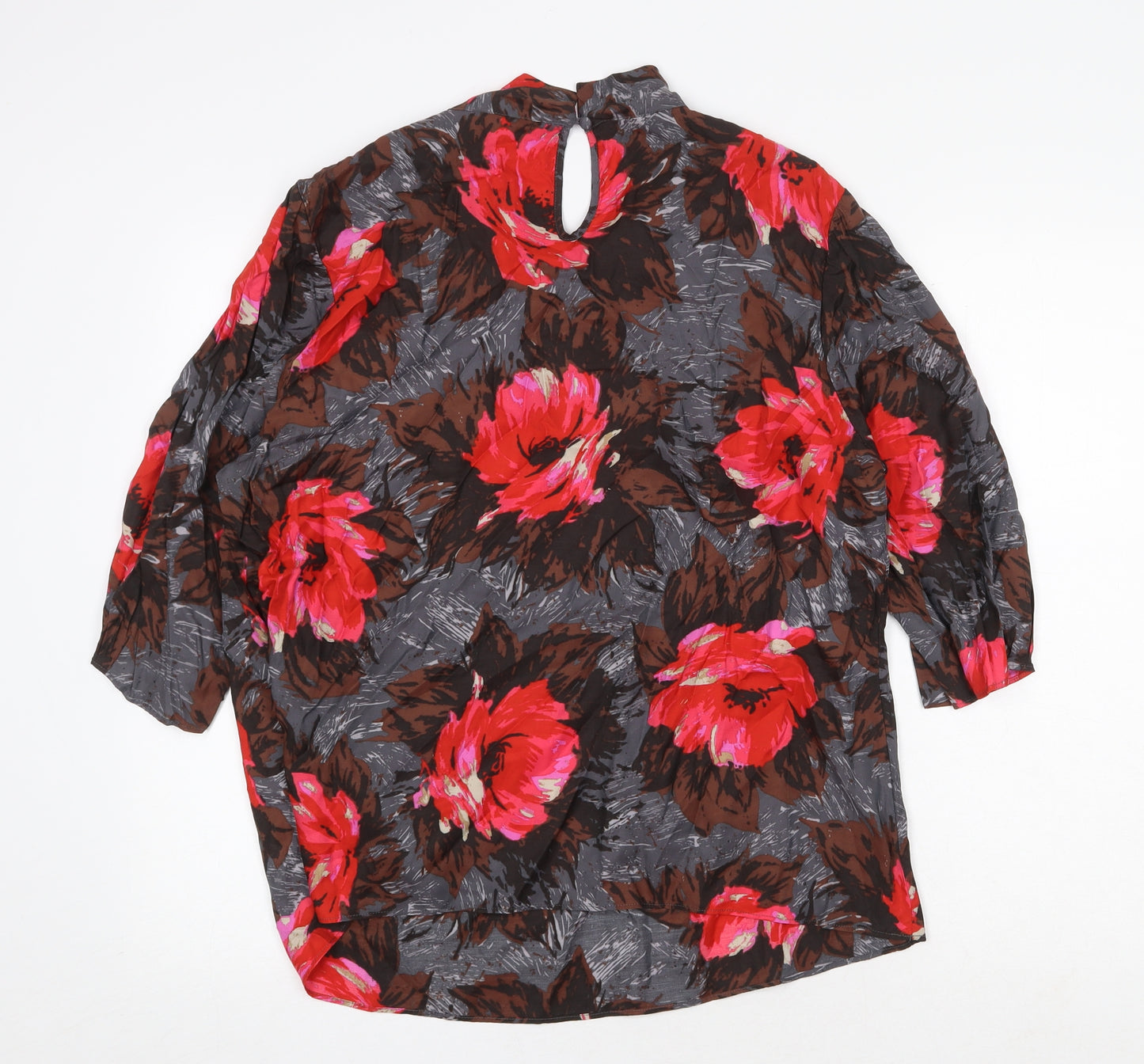 Boden Womens Multicoloured Floral Viscose Tunic Blouse Size 20 Scoop Neck