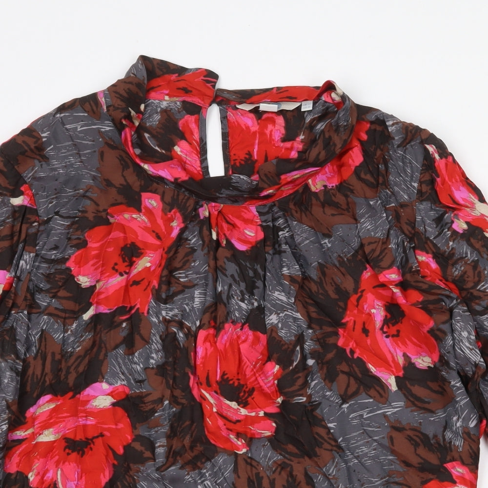 Boden Womens Multicoloured Floral Viscose Tunic Blouse Size 20 Scoop Neck