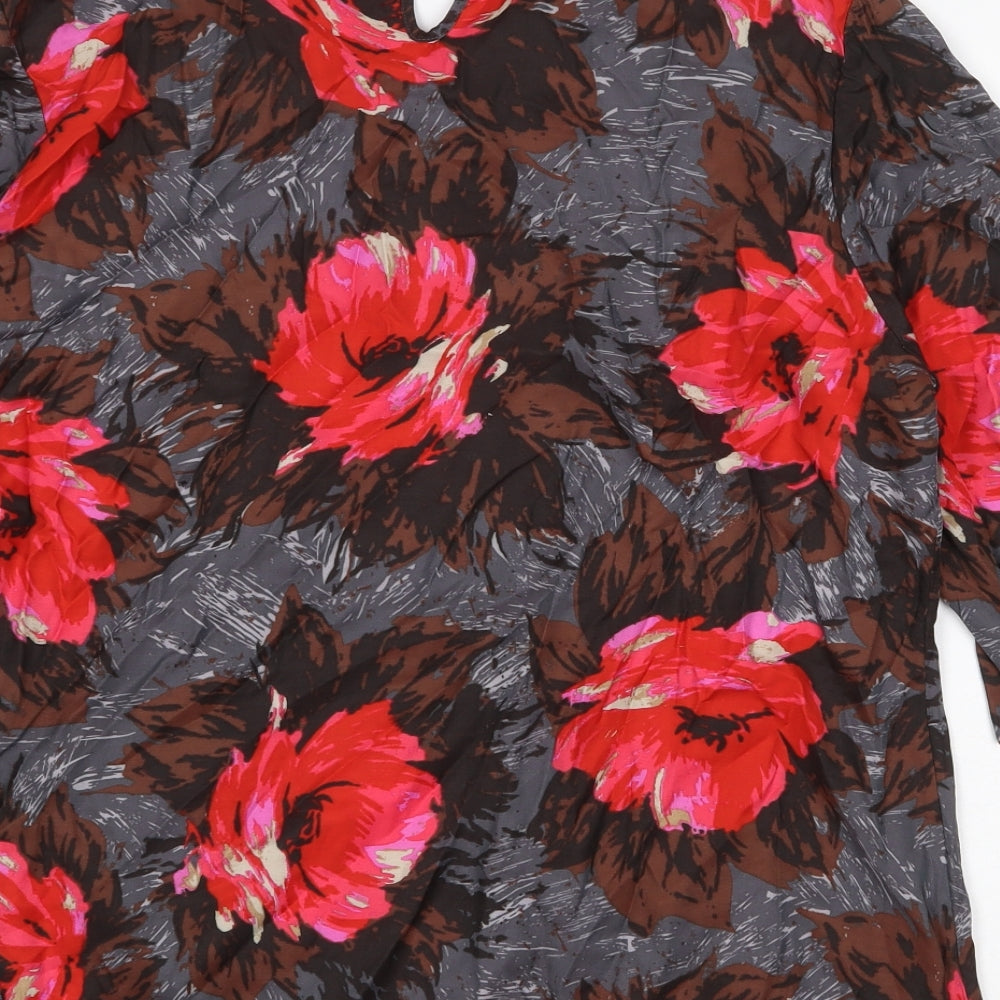 Boden Womens Multicoloured Floral Viscose Tunic Blouse Size 20 Scoop Neck