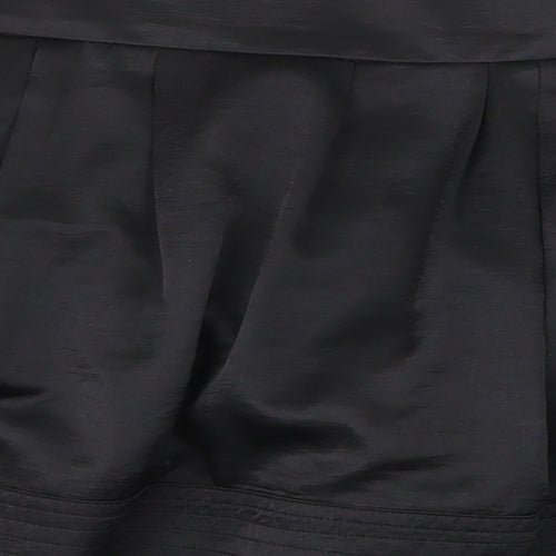 MNG Womens Black Polyester Skater Skirt Size 12 Zip