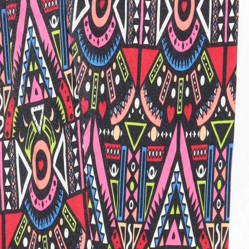 Supre Womens Multicoloured Geometric Cotton Jogger Leggings Size L