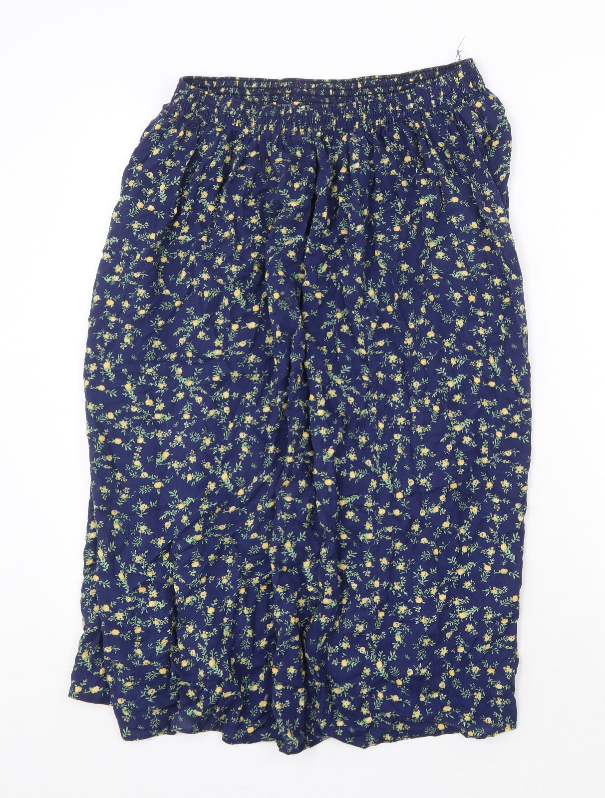 Preworn Womens Blue Floral Viscose Peasant Skirt Size M