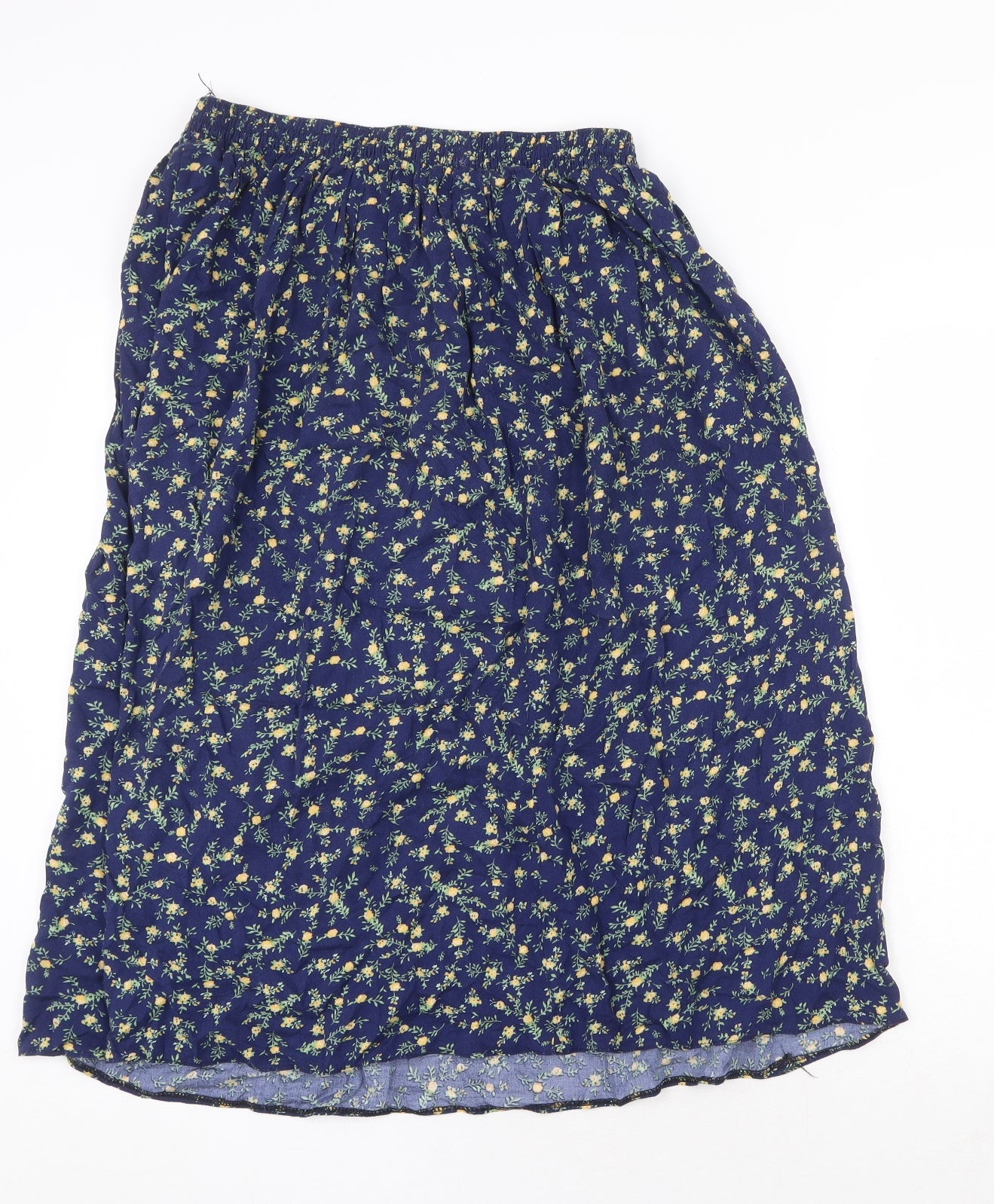 Preworn Womens Blue Floral Viscose Peasant Skirt Size M