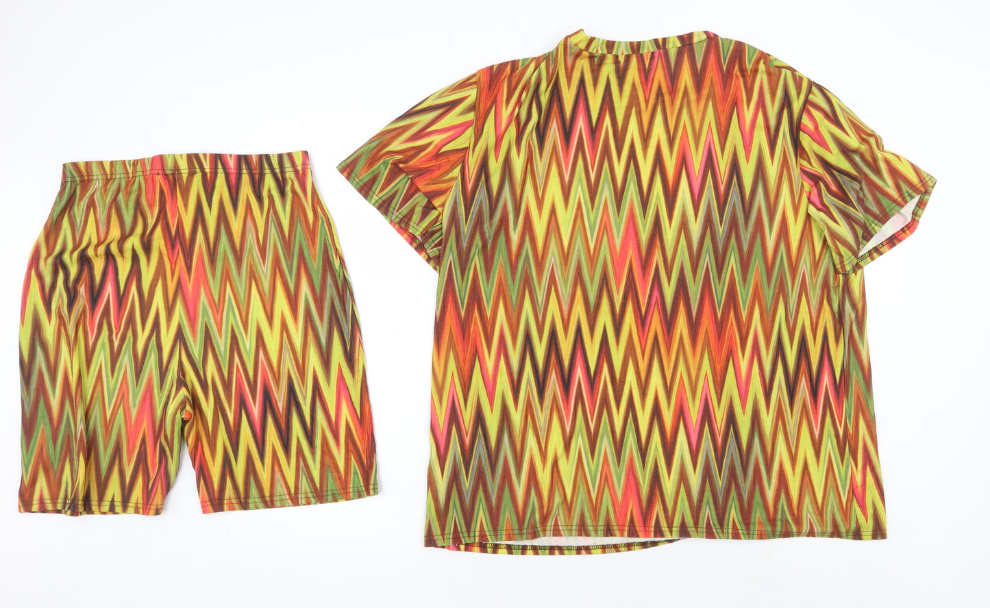 Stylewise Womens Multicoloured Geometric Polyester Shorts Outfit/Set Size 12 L8 in Pullover - Co Ord