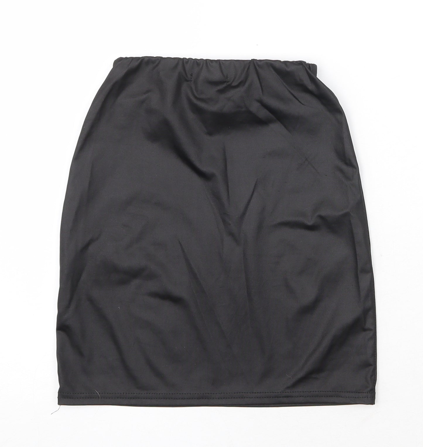 PRETTYLITTLETHING Womens Black Polyester A-Line Skirt Size 6