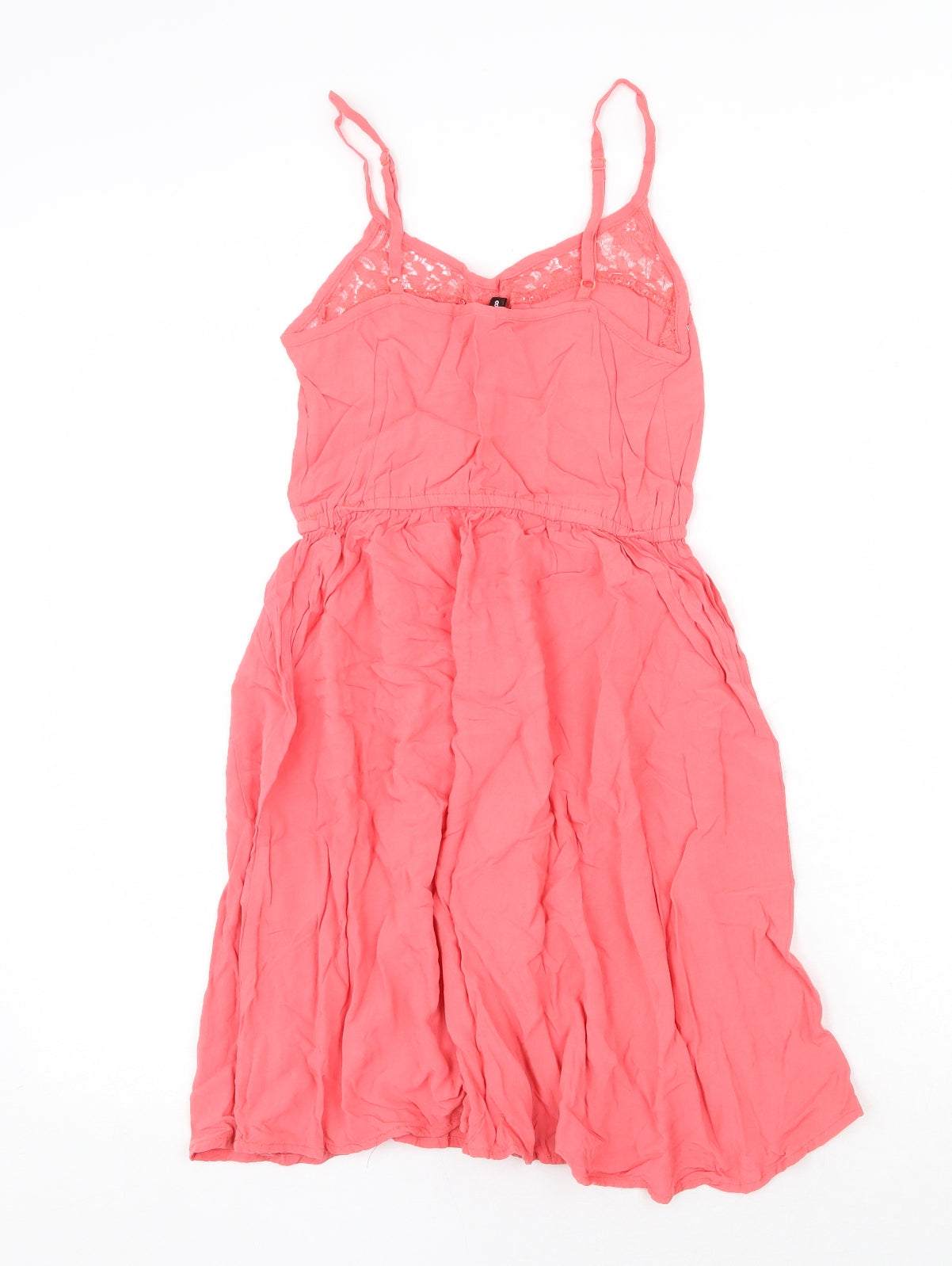 H&M Womens Pink Viscose Tank Dress Size 8 V-Neck Pullover