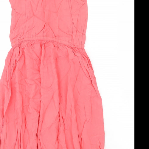 H&M Womens Pink Viscose Tank Dress Size 8 V-Neck Pullover