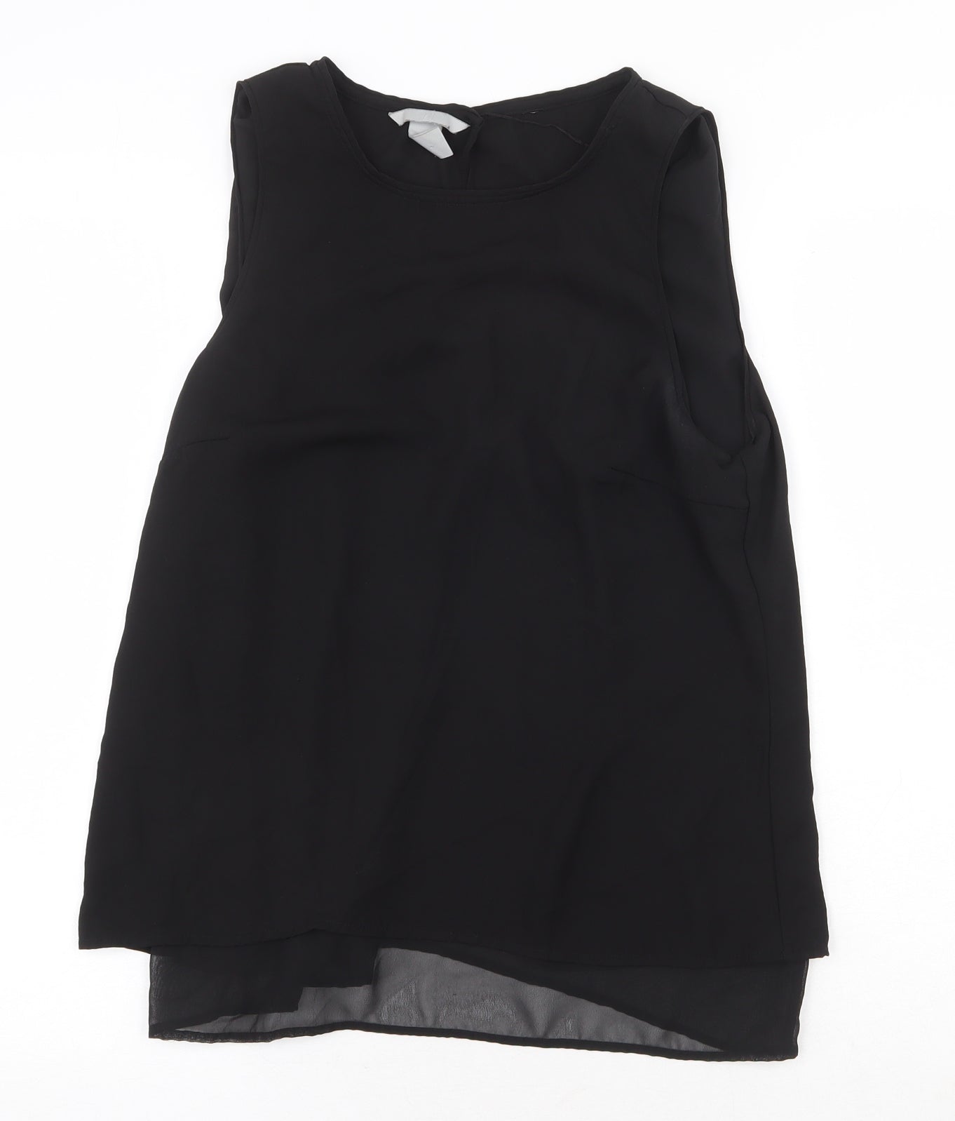 H&M Womens Black Polyester Basic Tank Size 10 Scoop Neck
