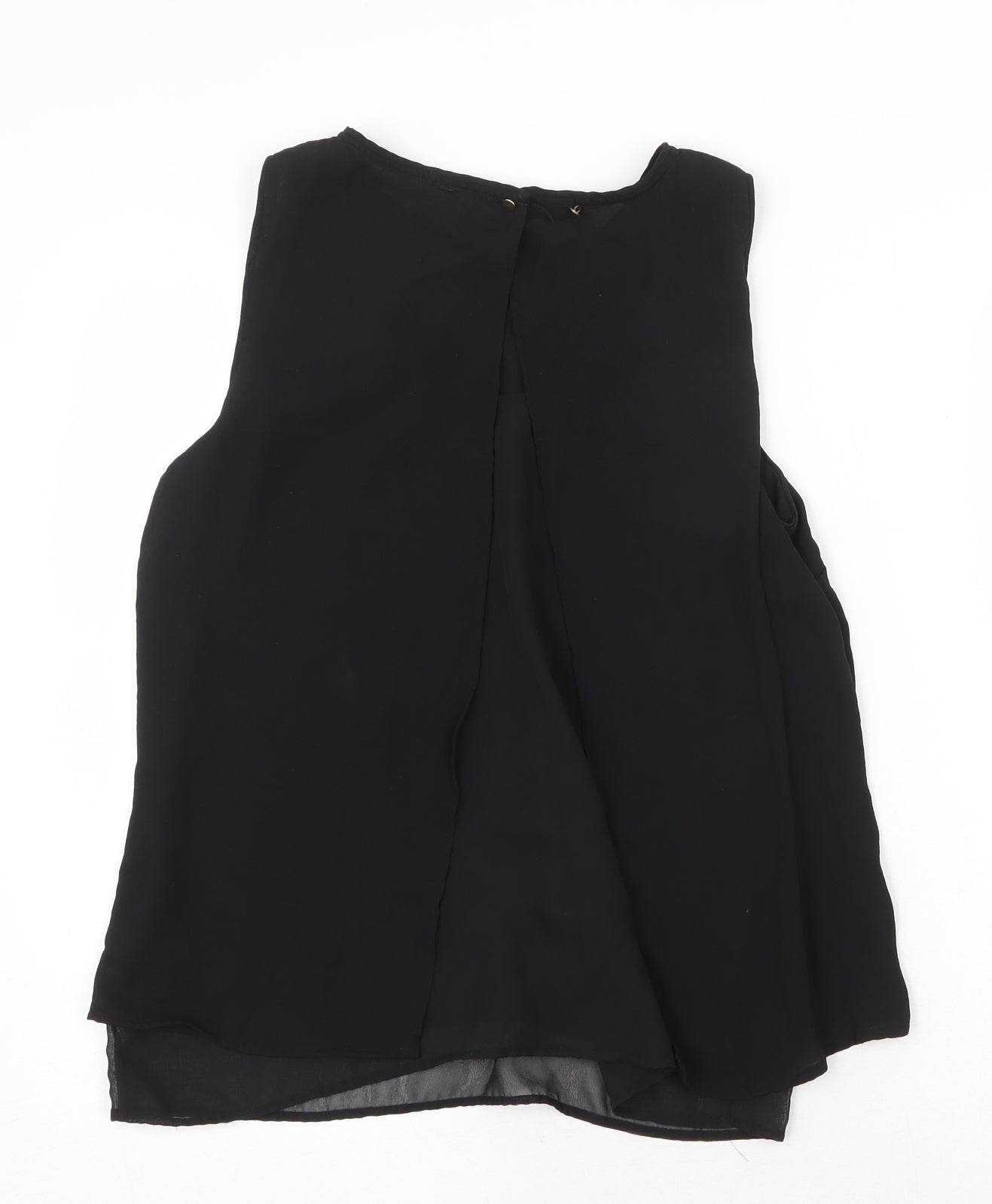 H&M Womens Black Polyester Basic Tank Size 10 Scoop Neck