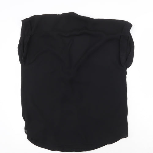 Atmosphere Womens Black Polyester Basic Tank Size 12 V-Neck