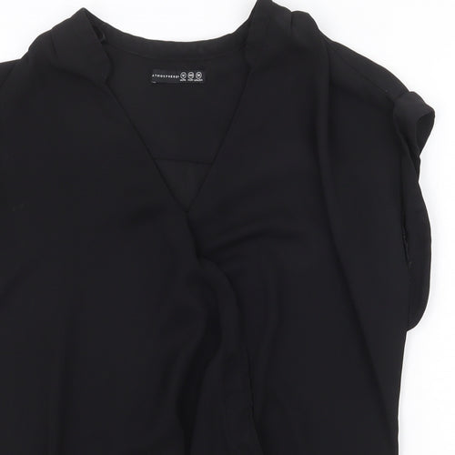 Atmosphere Womens Black Polyester Basic Tank Size 12 V-Neck