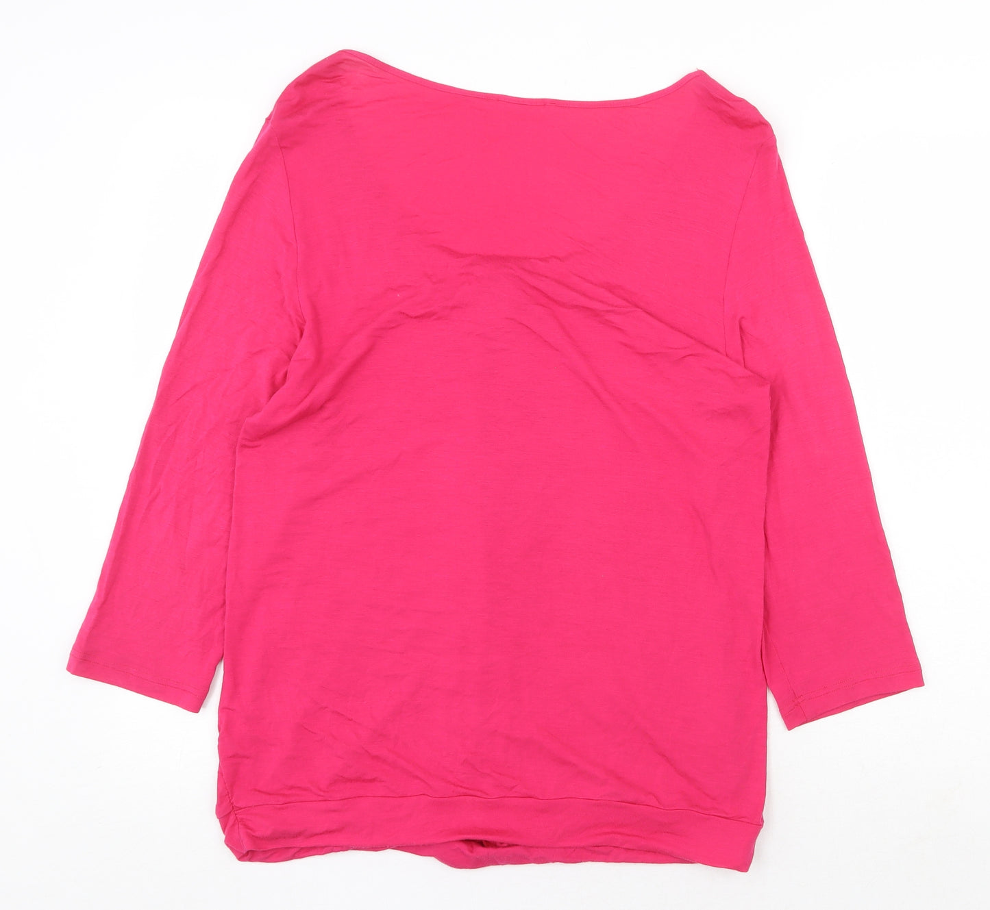 Marks and Spencer Womens Pink Polyester Basic Blouse Size 18 Round Neck