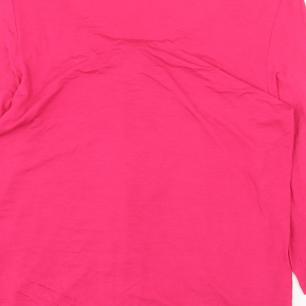 Marks and Spencer Womens Pink Polyester Basic Blouse Size 18 Round Neck