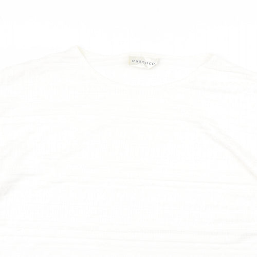 essence Womens White Viscose Basic T-Shirt Size 18 Round Neck