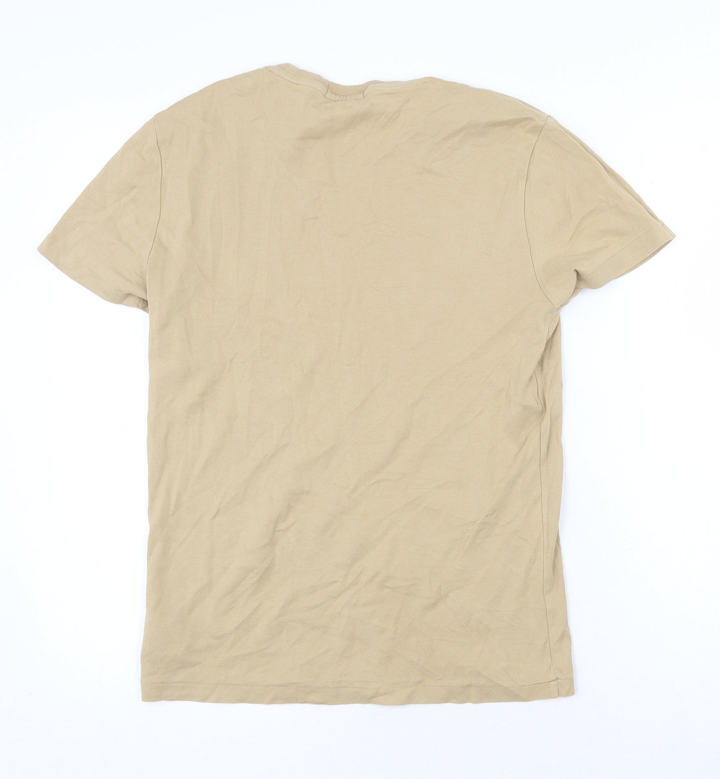 Ralph Lauren Womens Beige 100% Cotton Basic T-Shirt Size S Round Neck