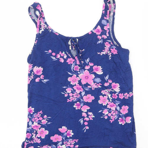F&F Womens Blue Viscose Basic Tank Size 8 Scoop Neck
