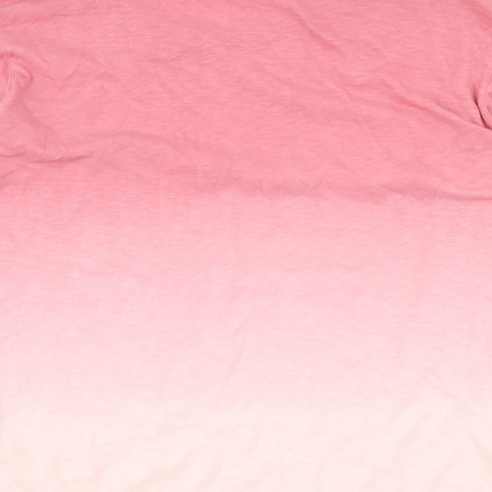 Marks and Spencer Womens Pink 100% Cotton Basic Blouse Size 18 Scoop Neck - Ombré