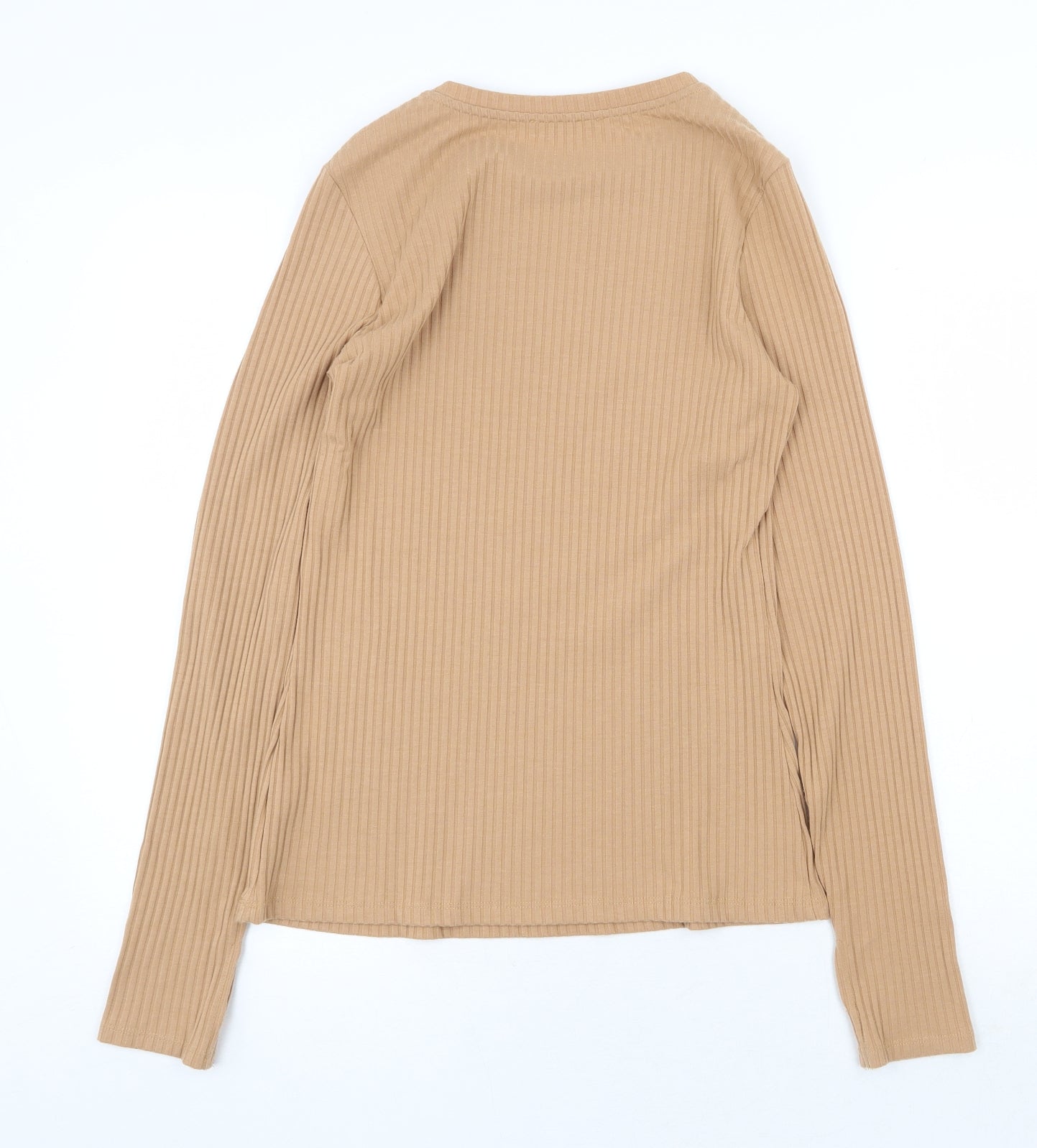 George Womens Beige Polyester Basic Blouse Size 16 Scoop Neck - Ribbed