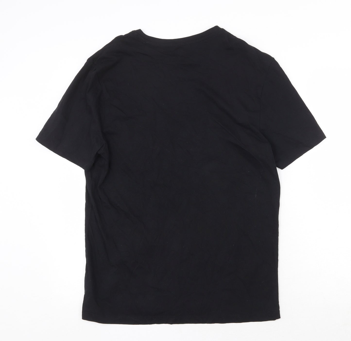 F&F Womens Black 100% Cotton Basic T-Shirt Size M Scoop Neck - Keep it Chilled Snowman