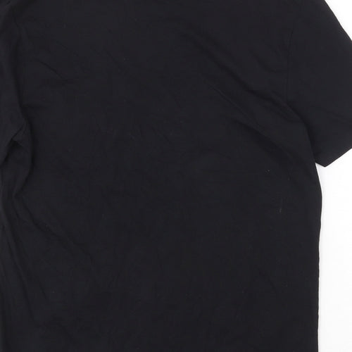 F&F Womens Black 100% Cotton Basic T-Shirt Size M Scoop Neck - Keep it Chilled Snowman