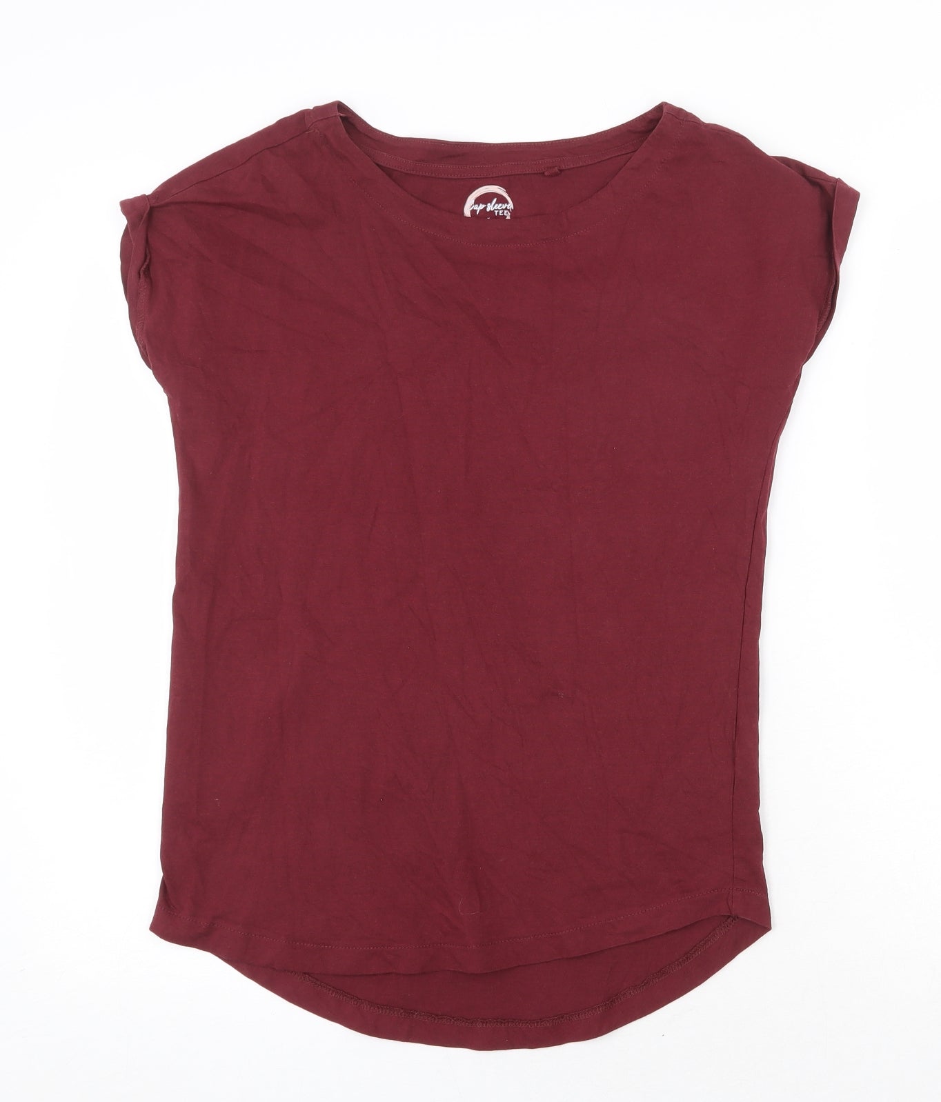 NEXT Womens Red 100% Cotton Basic T-Shirt Size 6 Boat Neck