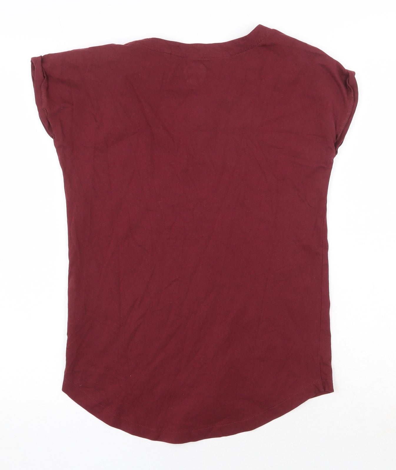 NEXT Womens Red 100% Cotton Basic T-Shirt Size 6 Boat Neck