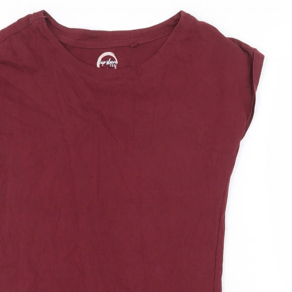 NEXT Womens Red 100% Cotton Basic T-Shirt Size 6 Boat Neck