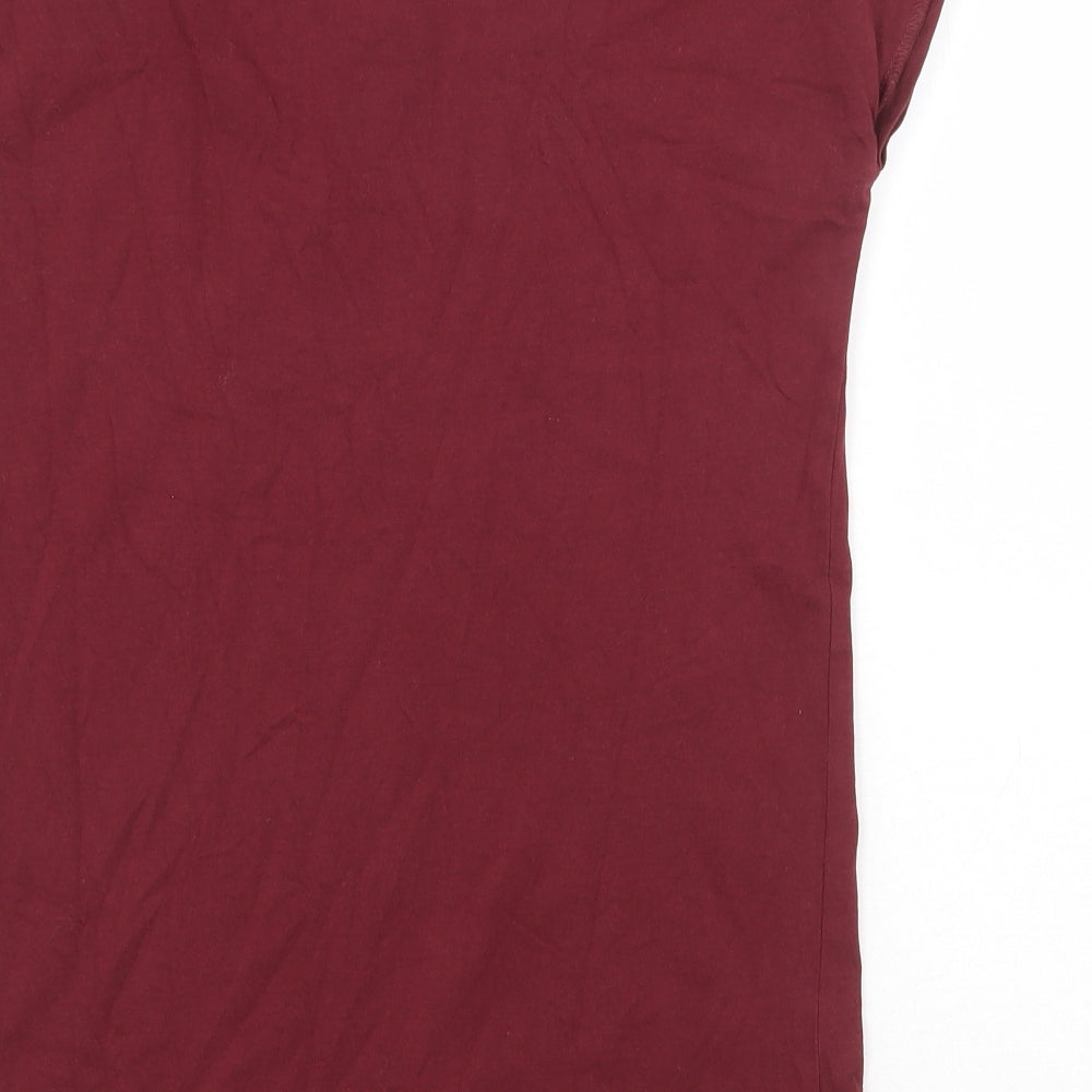 NEXT Womens Red 100% Cotton Basic T-Shirt Size 6 Boat Neck