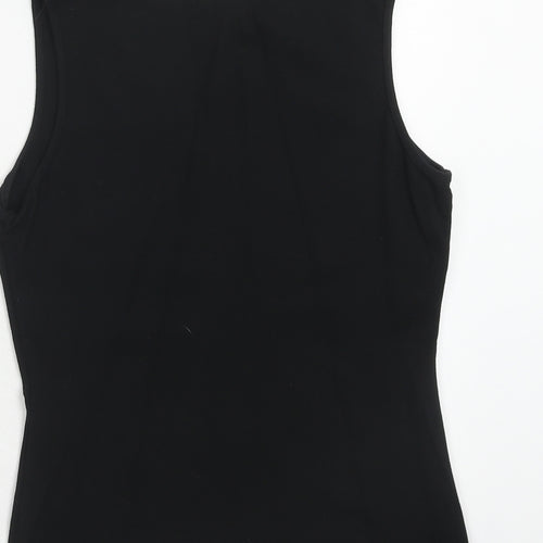 JFW Womens Black Viscose Basic Tank Size 10 V-Neck - Lace Neck Trim