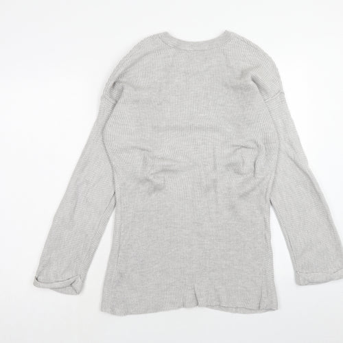 Primark Womens Grey V-Neck Cotton Pullover Jumper Size M - Size 10-12