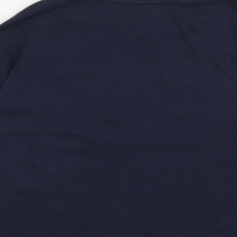 Joules Womens Blue Cotton Basic Blouse Size 14 Boat Neck