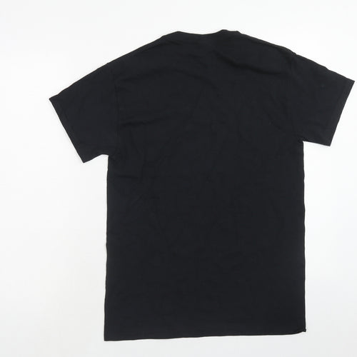 Gildan Mens Black Cotton T-Shirt Size S Round Neck - Saint