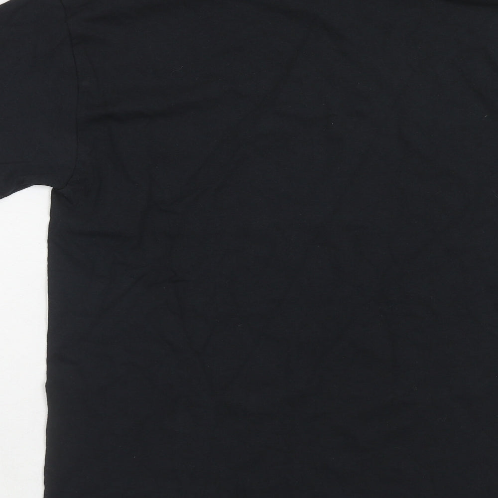 Gildan Mens Black Cotton T-Shirt Size S Round Neck - Saint