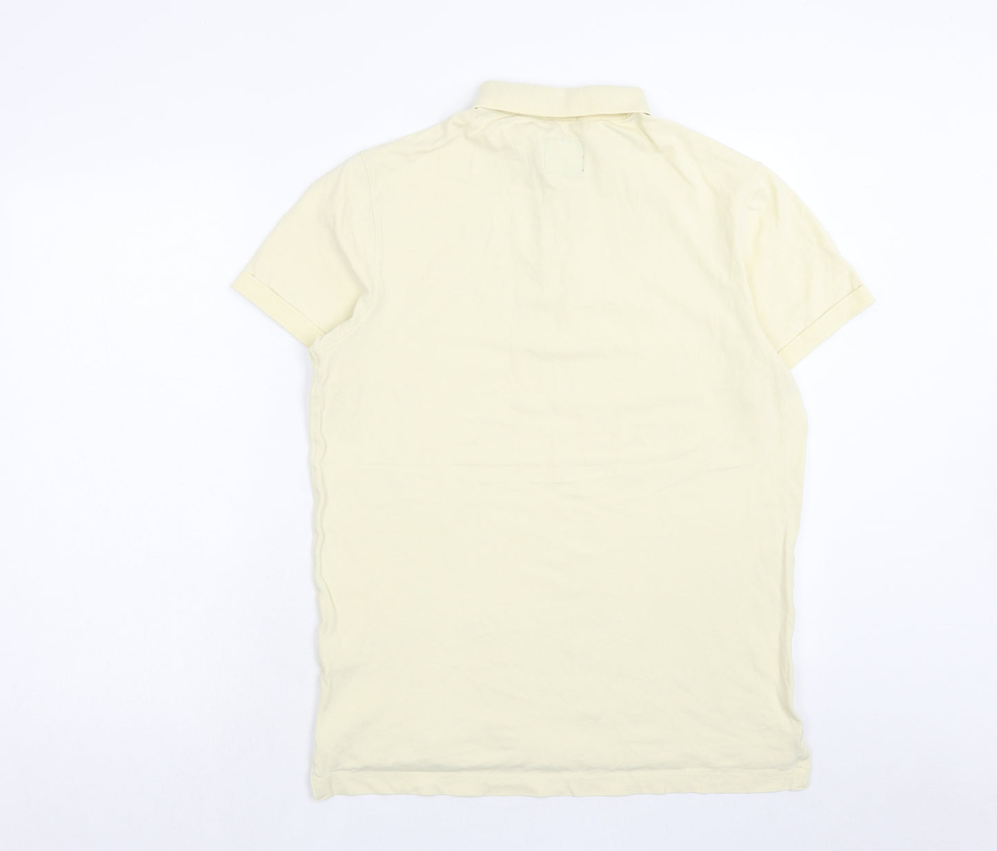 Abercrombie & Fitch Mens Yellow Cotton Polo Size M Collared Button