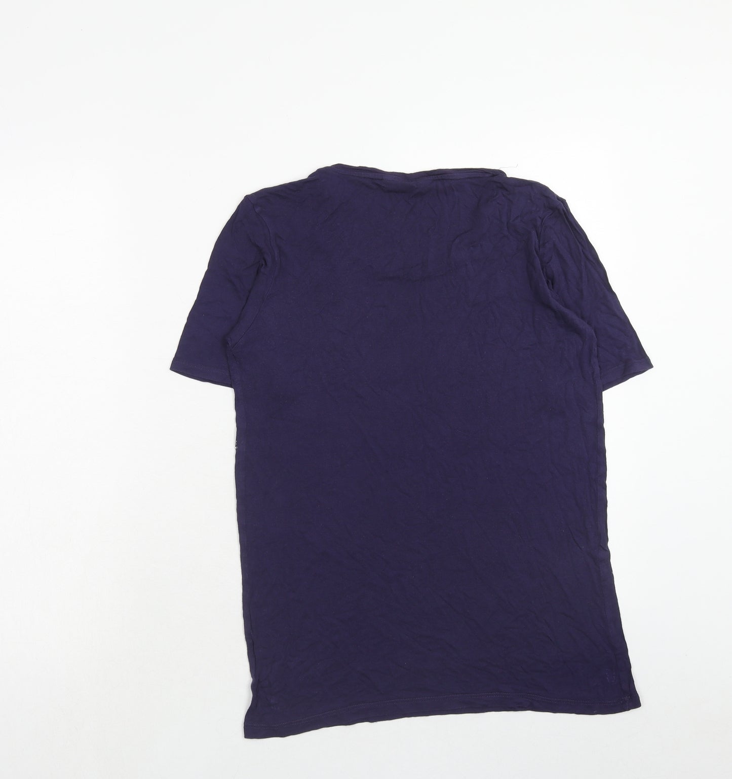 TU Womens Purple Viscose Basic T-Shirt Size 12 Round Neck