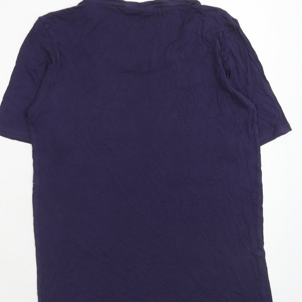 TU Womens Purple Viscose Basic T-Shirt Size 12 Round Neck