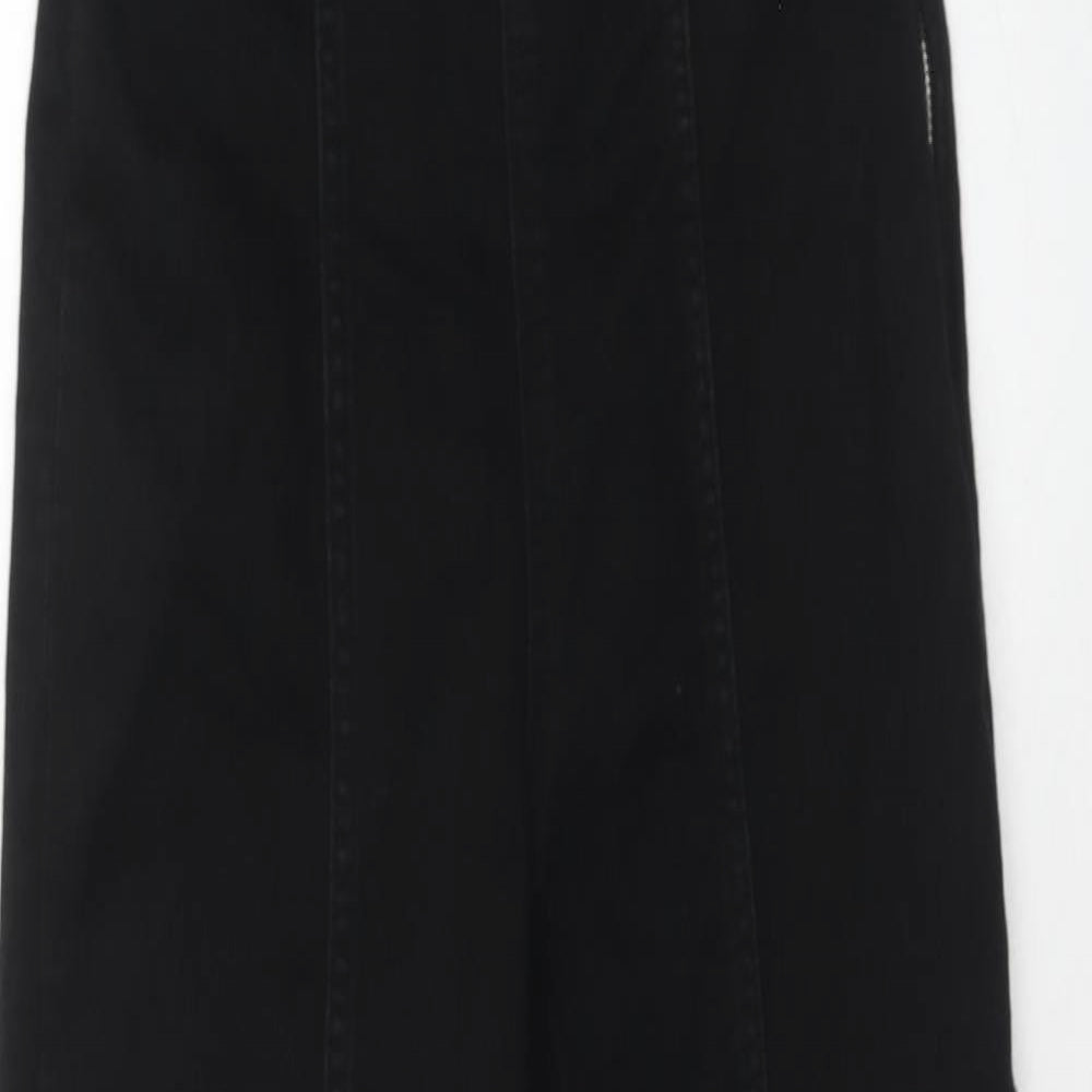 Zara Womens Black Cotton Jumpsuit One-Piece Size M L34 in Zip