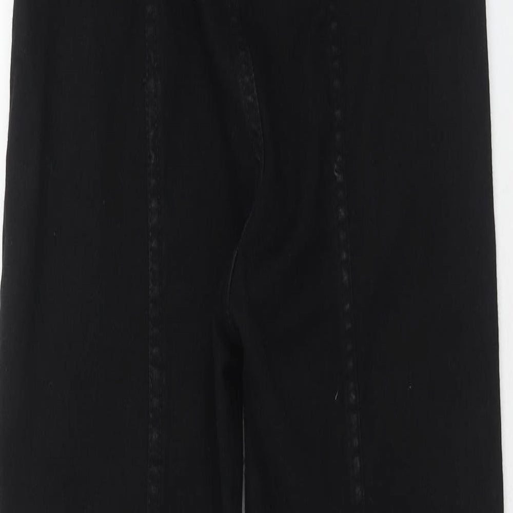 Zara Womens Black Cotton Jumpsuit One-Piece Size M L34 in Zip