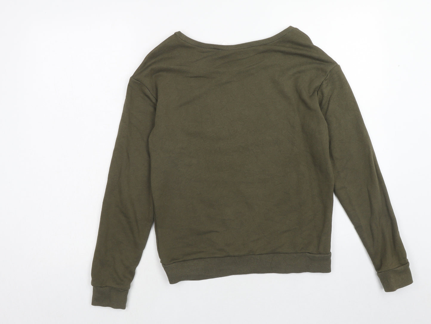 H&M Womens Green Cotton Pullover Sweatshirt Size S Pullover - Jeune et Belle