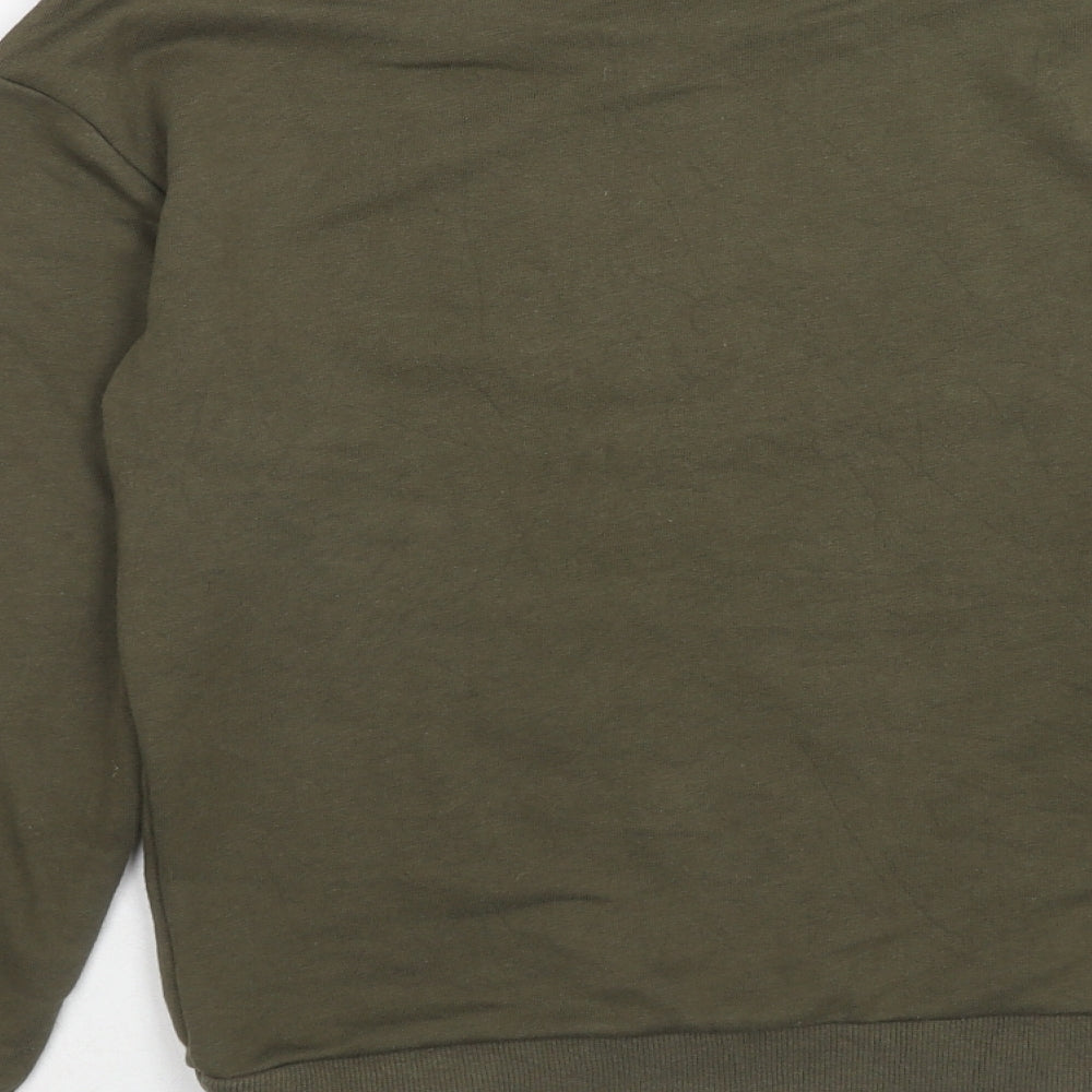 H&M Womens Green Cotton Pullover Sweatshirt Size S Pullover - Jeune et Belle