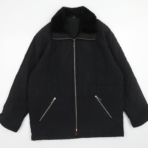 JFW Womens Black Quilted Jacket Size 12 Zip