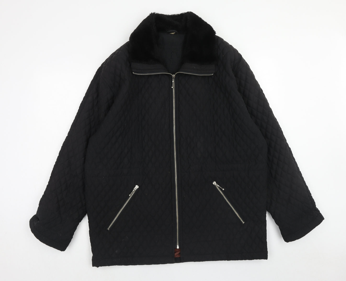 JFW Womens Black Quilted Jacket Size 12 Zip