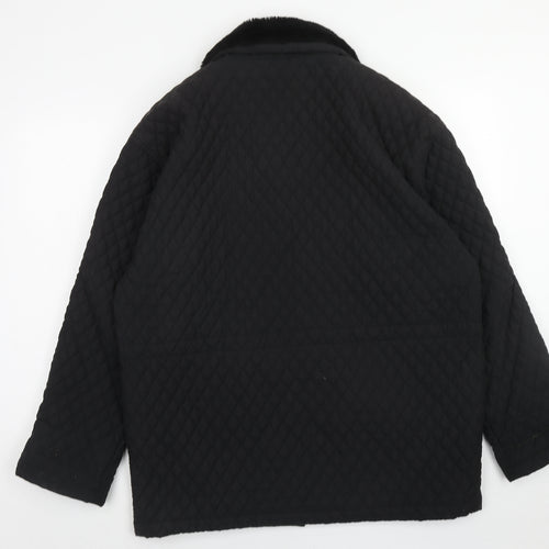 JFW Womens Black Quilted Jacket Size 12 Zip