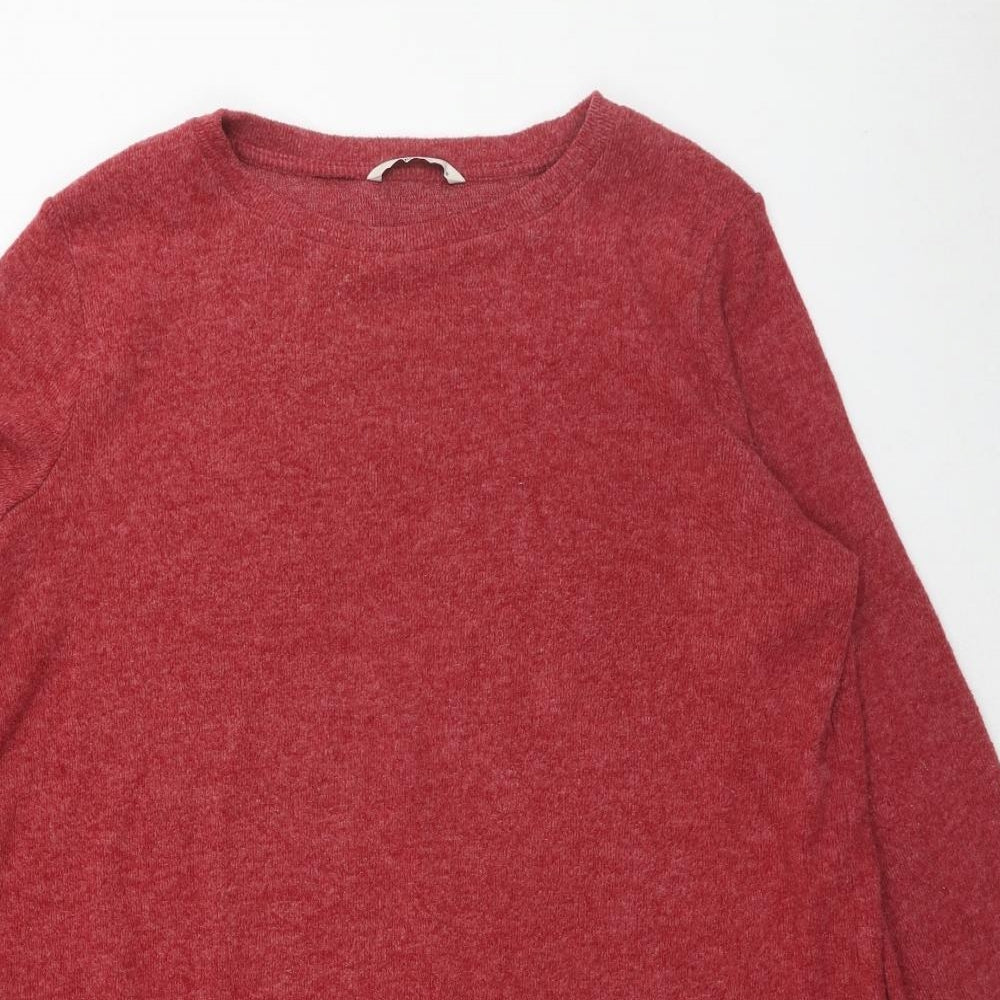 TU Womens Red Polyester Jumper Dress Size 16 Round Neck Pullover