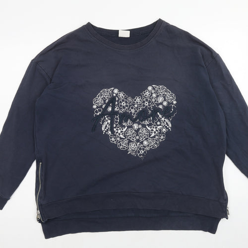 Dreamo Womens Blue Cotton Pullover Sweatshirt Size S Pullover - Amore
