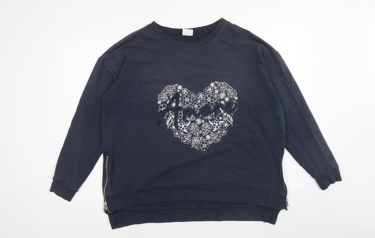 Dreamo Womens Blue Cotton Pullover Sweatshirt Size S Pullover - Amore