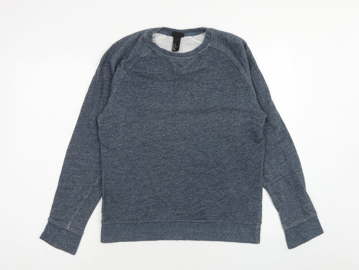 H&M Mens Blue Cotton Pullover Sweatshirt Size M